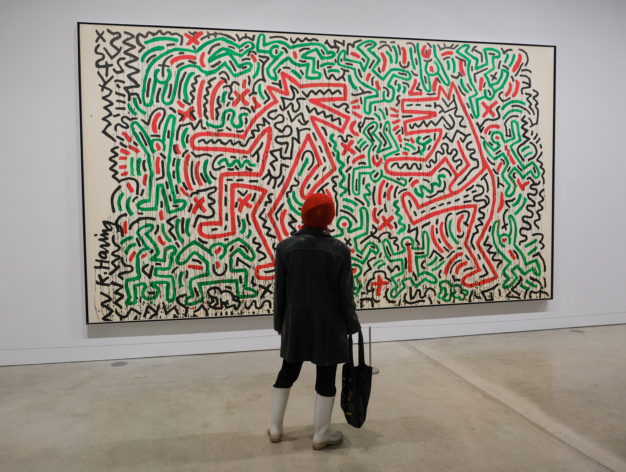 An early 1981 untitled ink on paper work by Keith Haring. Photo by Jamie Lubekin