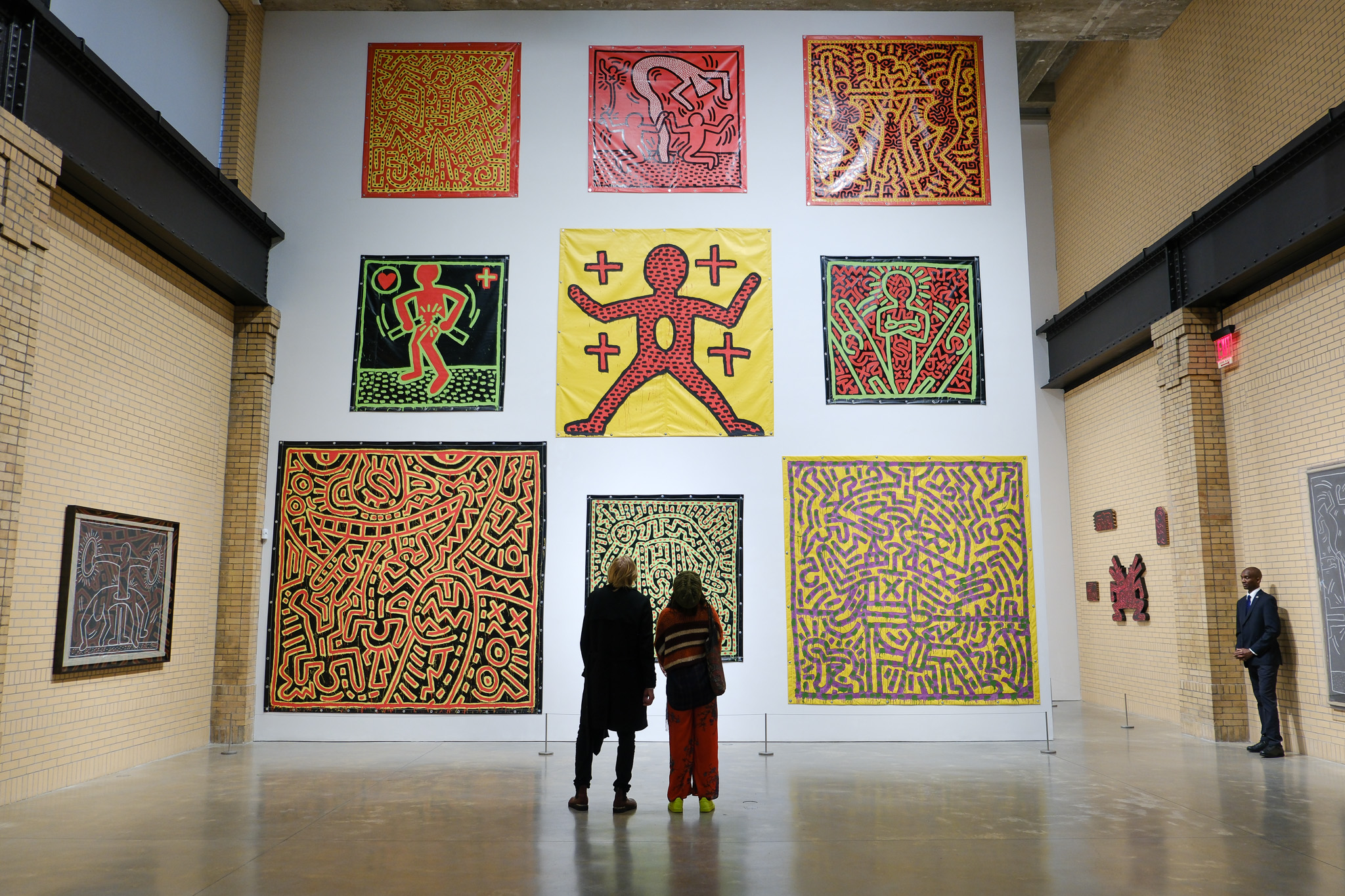 Nine monumental works by Keith Haring anchor the show in the main room of the Brant Foundation East Village gallery. Photo by Jamie Lubekin