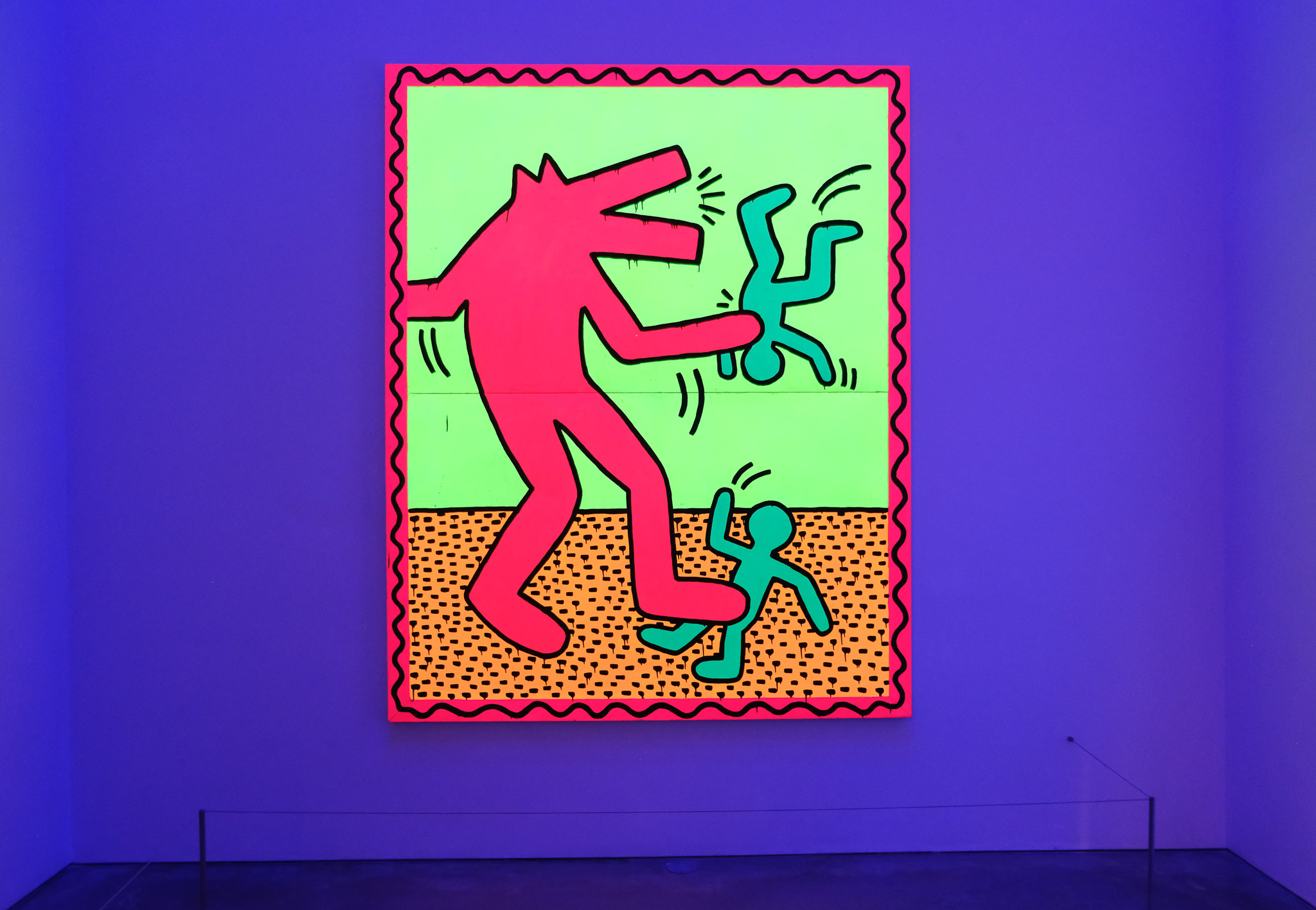 A 1982 enamel and day-glo on metal comes alive under blacklight. Photo by Jamie Lubekin