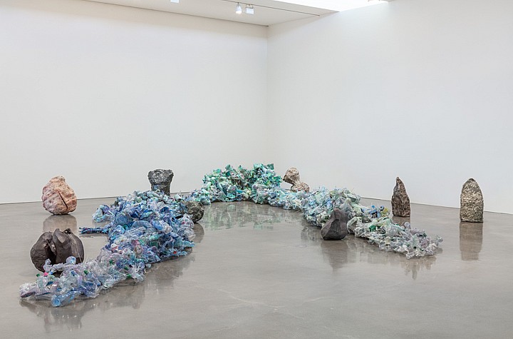 Liz Larner: The Horrific Beauty of Plastic Polluted Sea Foam and Asteroids Meeting on Earth at Regen Projects