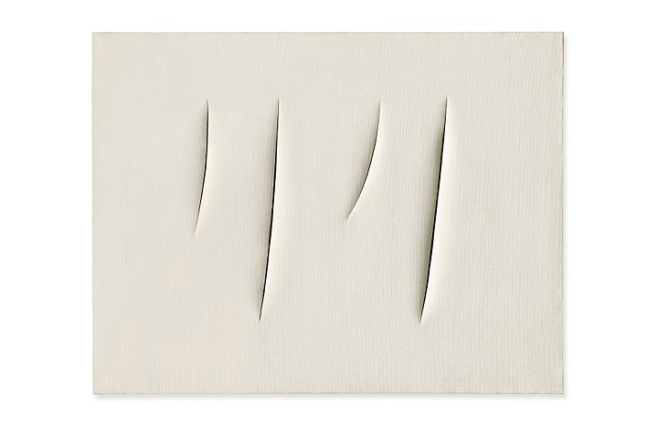 Lucio Fontana + Italian Gothic Painting at Robilant+Voena by Donald Kuspit