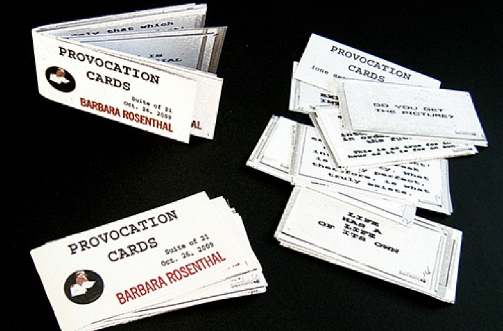 The Process: Provocation Cards: Greg Stewart Interviews Barbara Rosenthal About Provocation Cards Project