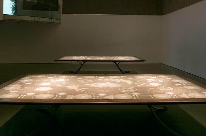 The Blessing Tables is a show of new large-scale sculptural tables by artist and arts philanthropist William T. Hillman