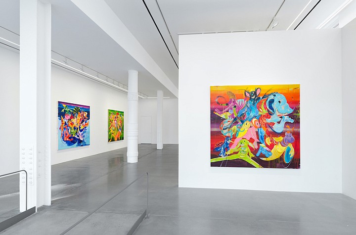 Folkloric Creatures Run Free in Szabolcs Bozó's New Paintings at Almine Rech New York