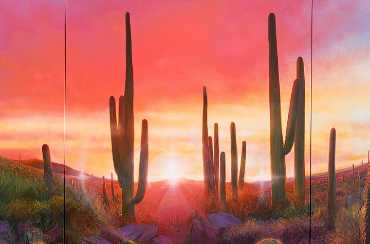 Sol Summers: Sunsets and sunrises in cactus-filled desert landscapes