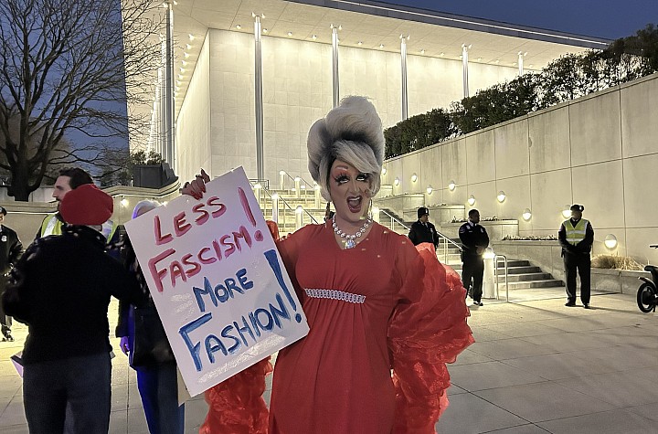 Performing artist collective kicks off weekly protests at Kennedy Center