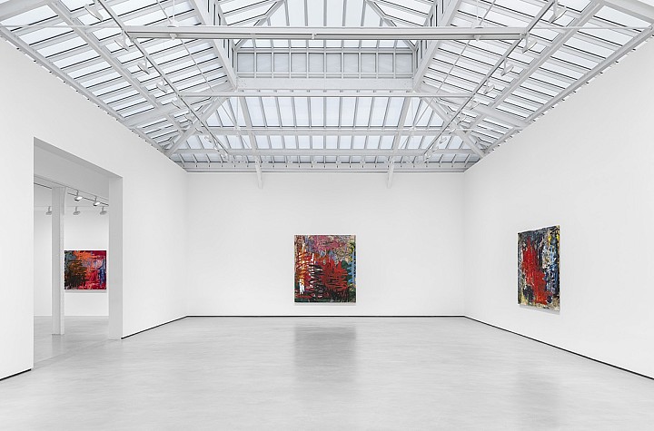 Oscar Murillo: Unfinished Thinking: Paintings and Social Maps, on view at David Zwirner