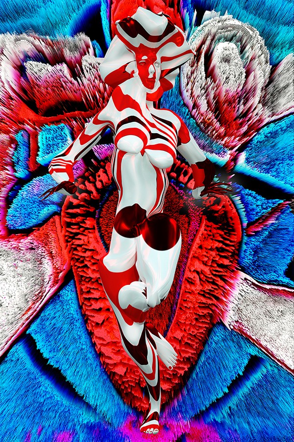 #GlitchGoddess of Art Basel Miami with AI GAN-Generated Uterus and Ovaries