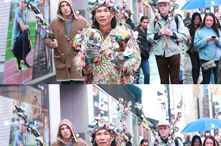 Artist Chin Chih Yang Performs in the Streets of New York